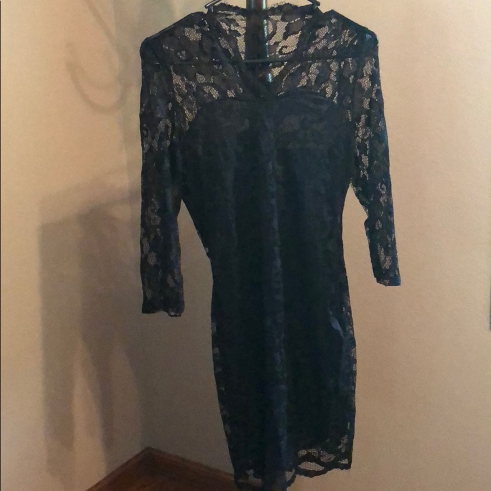 Sheer Lacey Little Black Dress